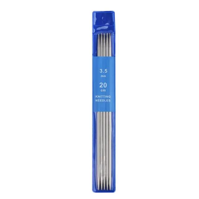 Conjunto de Agulhas de Tricô de Aço Inoxidável de 2mm a 8mm com 5 Peças de 25 cm para Projetos de Crochê