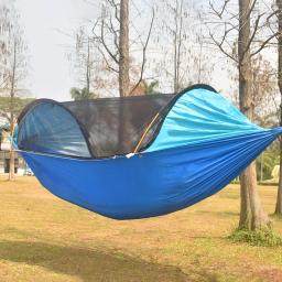 Hammock Camping Outdoor portátil com Mosquiteiro, alta resistência Parachute Tecido pendurado cama, Swing dormir, 1-2 pessoas - Image 4