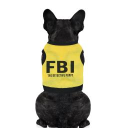 Cão t camisa do cão de algodão camiseta do cão do fbi camisa masculina animal estimação roupas gato colete de segurança tamanho preto s a l - Image 1