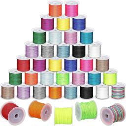 Nylon Beading Cordas Macramé Thread, Chinês Knot Cord, Pulseira Trançada, DIY Craft, Fazer Jóias, 50m por Rolo, 0,8 milímetros - Image 2