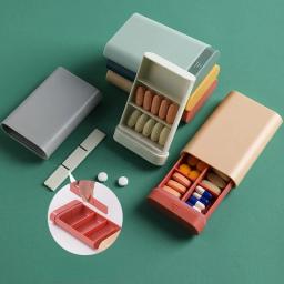 Mini pequena caixa de vitamina portátil para viagem, recipiente organizador, tablet de armazenamento, 7 dias, 6 grades, medicina, óleos de peixe - Image 2