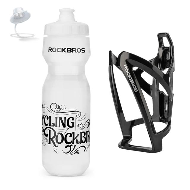 Garrafa de Água ROCKBROS 750 ml para Bicicleta com Suporte Ideal para Esportes ao Ar Livre e Ciclismo Portátil