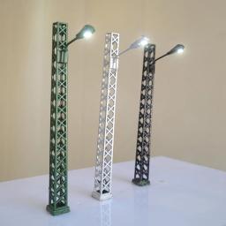 1:87 escala de ho torre ferroviária luz mini simulação luz ferroviária modelo areia tabela cena acessórios trem farol preto 10cm - Image 5