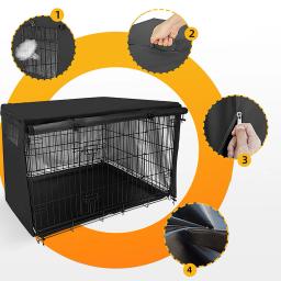 Canil do cão capa protetora gaiola do cão universal apto para caixa de arame canil do cão capa com protetor solar luz e à prova dwaterproof água - Image 3