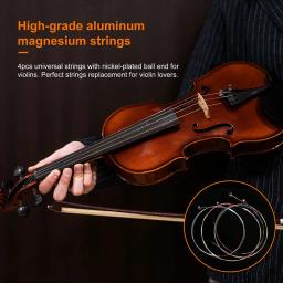 Universal portátil aço inoxidável violino cordas, conveniente leve, Material Premium, alumínio magnésio corda, fácil de tocar - Image 3