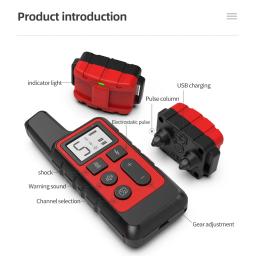 1000m 800m coleira de treinamento do cão elétrico pet controle remoto vibração som choque anti casca parar cães suprimentos à prova dwaterproof água plugue da ue - Image 5