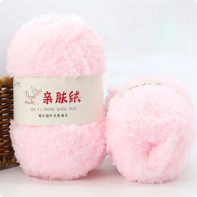 Fio de Chenille Macio para Tricô e Crochê - Toalhas de Veludo para Chapéus e Bonecas, 3 Fios, 50g por Conjunto no Atacado
