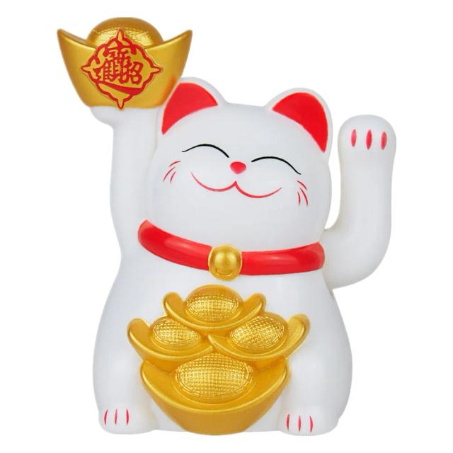 Ornamento Solar Automático de Gato da Sorte - Decorativo para Casa, Carro e Feng Shui, 1 Unidade 