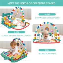 Multifuncional bebê atividade ginásio jogar esteira musical rack criança infantil quadro de fitness educacional rastejando tapete brinquedo crianças presente - Image 5