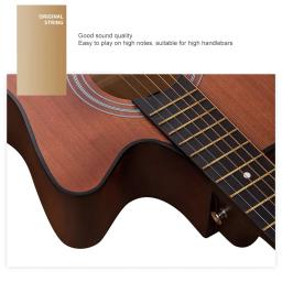 Guitarra Acústica com Kit Inicial e Gig Bag, Instrumento Musical de 6 Cordas de Madeira, Acessórios para Iniciantes e Adultos, Crianças, 38" - Image 5