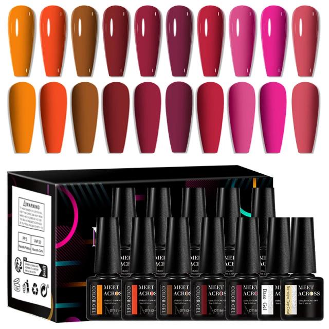Kit de Verniz Gel Semi-Permanente Macaron com 12 Cores em Caixa - 7ml para Unhas Perfeitas e Manicure Profissional