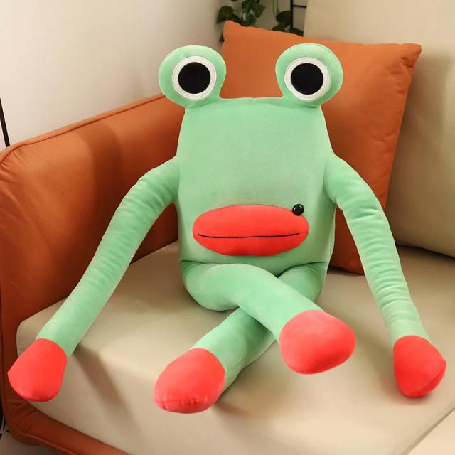Sapo Verde Kawaii de 60cm - Brinquedo de Pelúcia Bonito e Peculiar para Decoração e Presentes de Aniversário e Natal