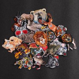 Desenhos animados Animais Patches para Decoração de Roupas, Zebra, Leão, Tigre, Lobo, Patches bordados, Roupas DIY, Patchwork Adesivos - Image 5