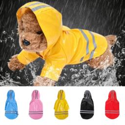 Impermeável com capuz com tira reflexiva para cães, Casacos impermeáveis, Roupas Respiráveis para Filhotes, Casaco de chuva para exterior - Image 2