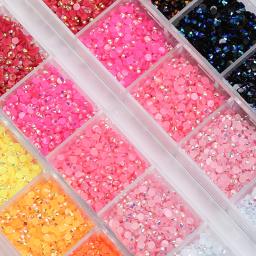 Geléia AB Resina Strass Enfeites para Artesanato, Nail Art Set, Flatback Pedras Preciosas, Cristal DIY, 12 Grade, Mix Cores Kits - Image 3