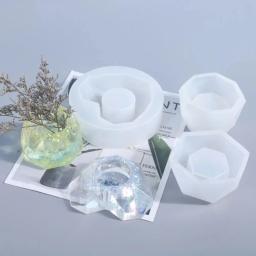 Moldes poligonais de silicone para vaso suculento, vaso, molde de argila, artesanato DIY, 3 estilos, artes do formulário - Image 2