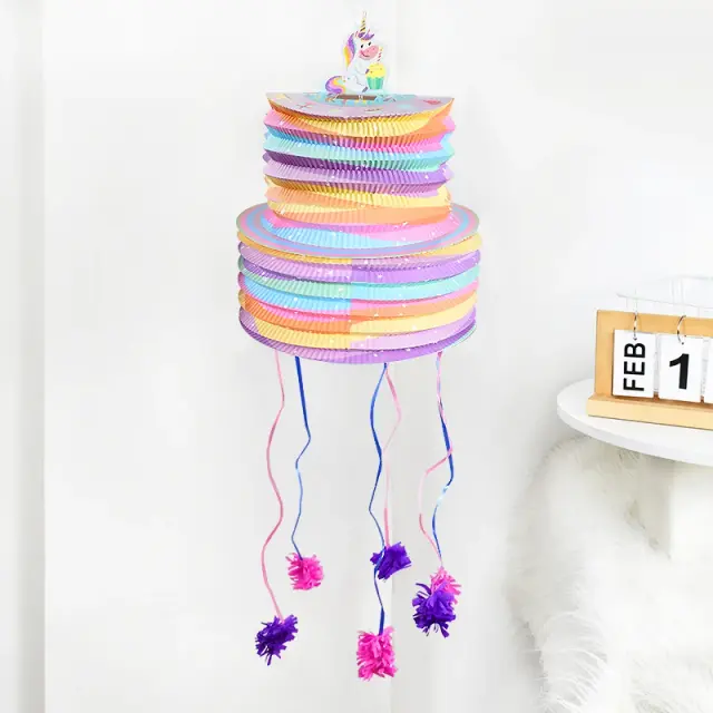 Lanterna de Papel Piñata Mexicana para Crianças - Decoração Divertida de Festa de Aniversário e Jogo Engraçado de Estrela