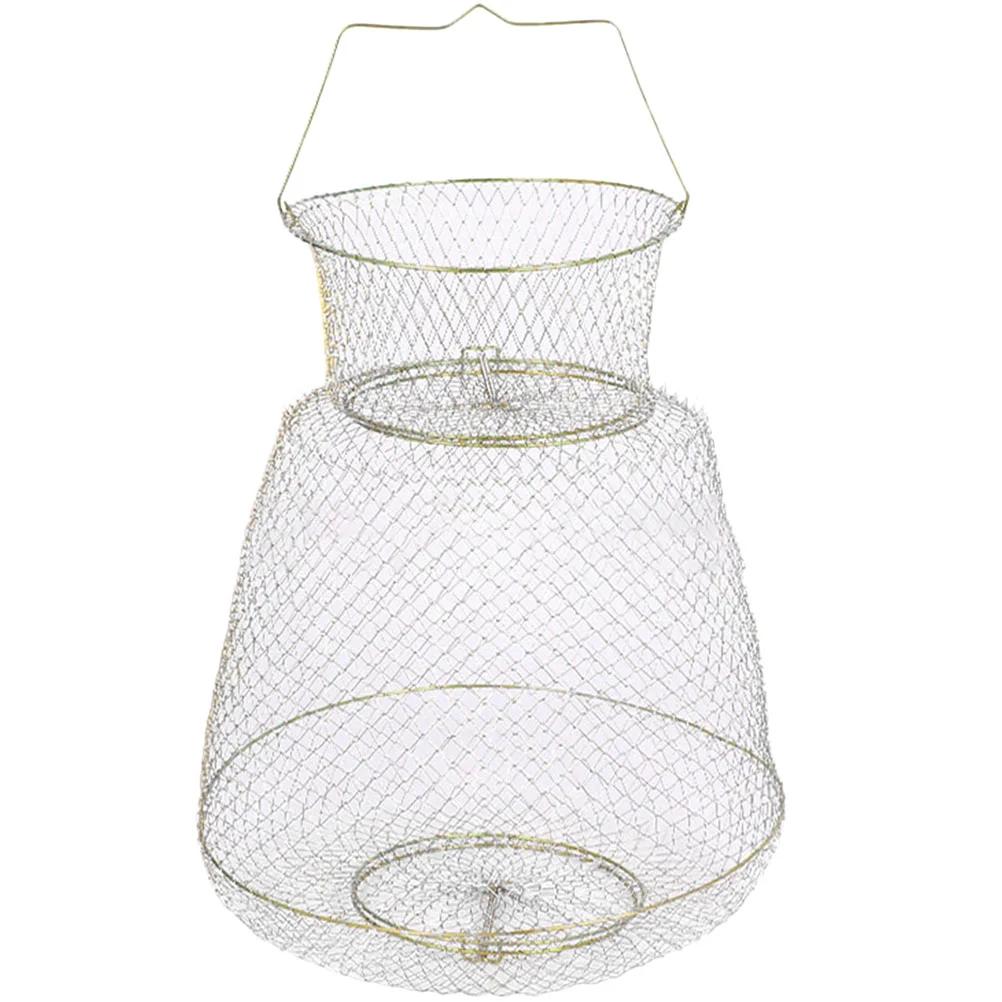 Metal Fish Pole Catching Cage, cesta De Guarda De Pesca, fornecimento De Rede Portátil De Ferro - Image 1