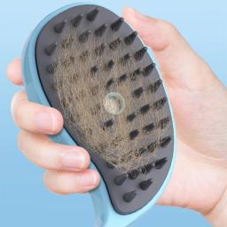 Auto limpeza escova de vapor para pet, spray elétrico, escova de cabelo para massagem, removedor de cabelo do gato do cão, pente grooming suprimentos, 3 em 1 - Image 1