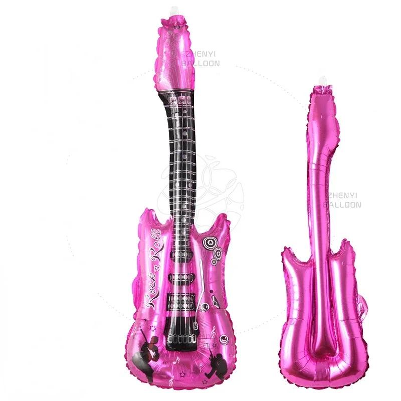 Balões infláveis de guitarra cartoon para crianças, festa de aniversário, brinquedo clássico, quente - Image 1