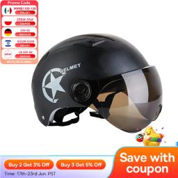 Capacete scooter elétrico capacete de proteção solar Moto Capacete Motor Modulável Casco De Seguridad Half Open Face Safety Half Face Do - Image 1