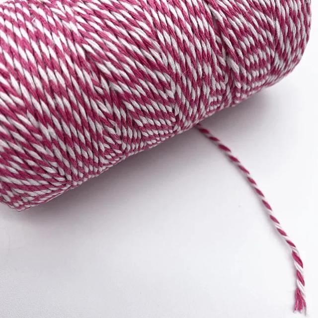 Fita de Algodão Bicolor para Decoração e Artesanato - Ideal para Embalagens e Presentes de Natal, 10 Jardas (100m)