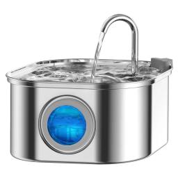 Aço inoxidável automático pet bebedouro, filtro de água viva com torneira, janela visual, alimentador de gato e cachorro, 304, 108oz, 3.2l - Image 1