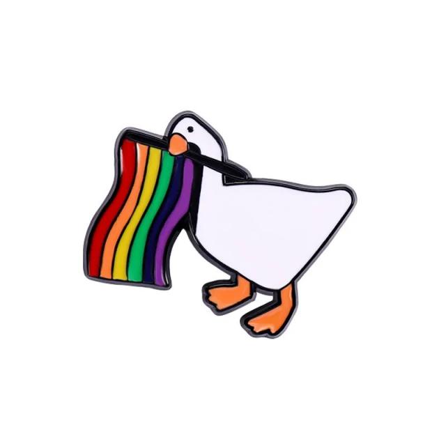 Conjunto Adorável de Emblemas Animais em Pinos: Gato, Sapo, Cachorro e Pato para Mochilas e Acessórios