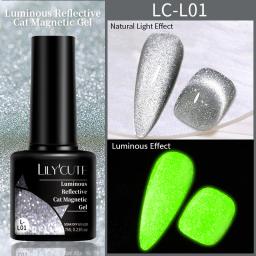 LILYCUTE-Esmalte em Gel Magnético Cat, Nail Art Halloween, Brilha no Escuro, Luminoso, Semi Permanente, Gel UV, 7ml - Image 1