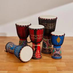 Tambor De Madeira Africano com Logotipo Personalizado, Tambor Djembe Maior, Tambor De Pele De Carneiro Alpino, Cor De Rosto e Pintura, 8 pol - Image 6