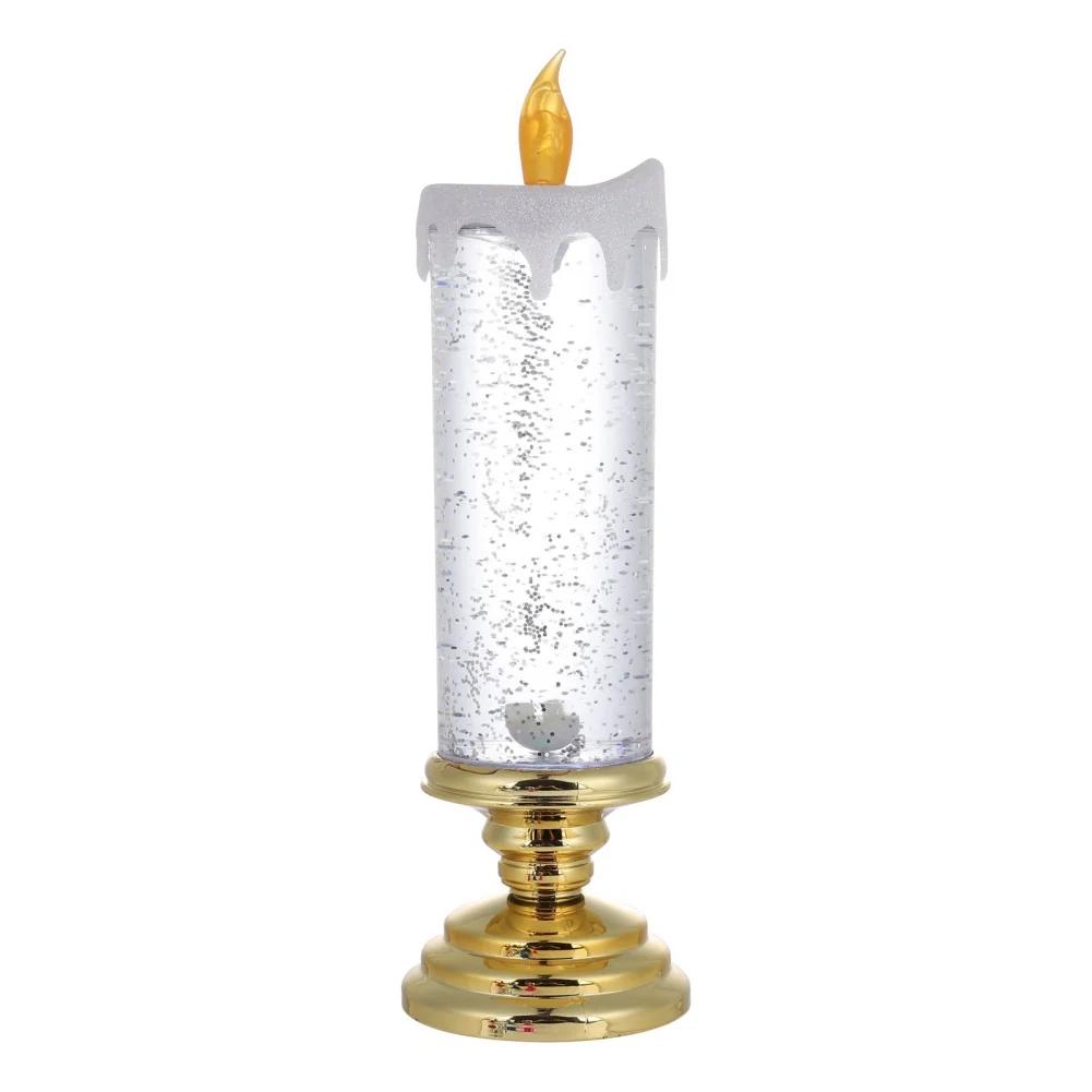 Christmas LED Candle Light, Artesanato Decorativo, Luzes Noturnas, Swirling Glitter, Colorido, Fantasia, Cristal, Festa de Natal, Casa - Image 1