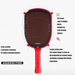 Nova raquete de pickleball de 16mm aprovada pela usapa t700, raquete de fibra de carbono, núcleo de favo de mel, potência profissional e rotação, raquete de pickleball - Image 5