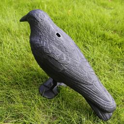 Plastic Bird Pigeon Scarer para a caça, chamariz realista para jardim, Black Scare - Image 2