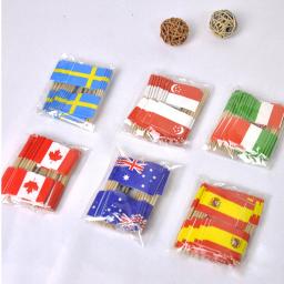 Mini bandeira para cupcake e coquetel, acessórios para festa, bar e restaurante, conjunto de 100 peças - Image 5