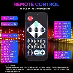 Strobe Light com Controle Remoto, Som Ativado, Disco Ball, Lâmpadas para Casa, Quarto, Festas, Aniversário Infantil, Casamento, Bar, 7 Cores - Image 5