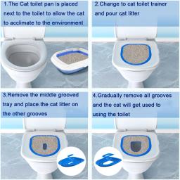 Kit de treinamento de banheiro para gatos, caixa de areia para filhotes de gatos, tapete de areia para gatos, treinador de banheiro, limpeza de animais de estimação, treinamento de gatos, assento de vaso sanitário - Image 5