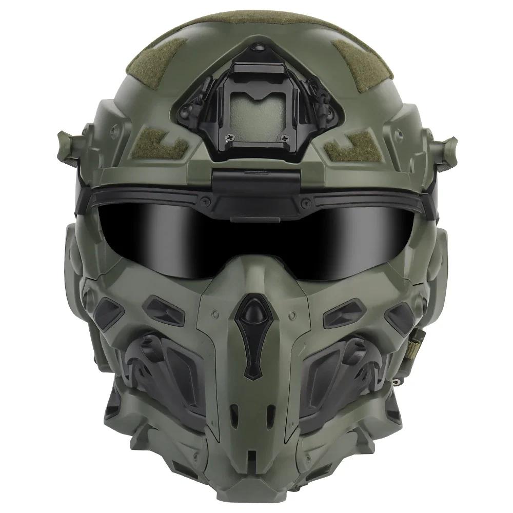 Capacete de Airsoft tático com fone de ouvido embutido, capacete de assalto anti-nevoeiro, máscara removível, equipamento de paintball, proteger o capacete - Image 1