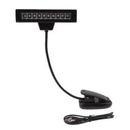 Black Music Stand Light, Clip On Book Lights, Luz de leitura - Image 3