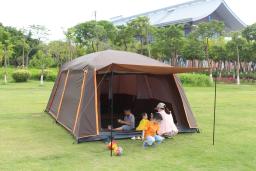 Camadas duplas Oversized Rainproof tenda ao ar livre, barracas de acampamento impermeáveis, 2 Quartos, tenda familiar, cobertura total, 3-12 pessoas - Image 2