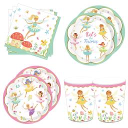 Suprimentos para festa de aniversário de fadas, talheres para festa de fadas, pratos de sobremesa, guardanapos, aniversário de meninas, chá de bebê, decoração de festa de chá - Image 1