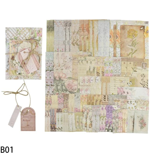 Kit Vintage de Scrapbooking em Papel Leve com Adesivos para DIY, Colagem em Jornal e Decoração de Álbum de Fotos