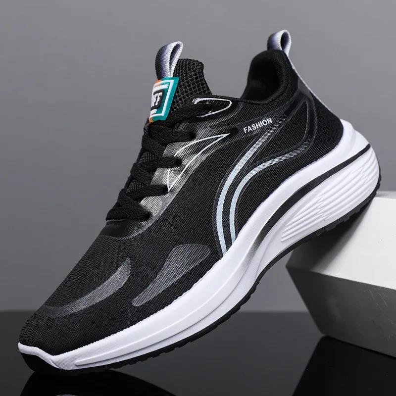 Sapatos de corrida respiráveis para homens, Sapatos esportivos ao ar livre, Tênis leves masculinos, Calçado de treinamento atlético confortável, Almofada, Masculino - Image 1