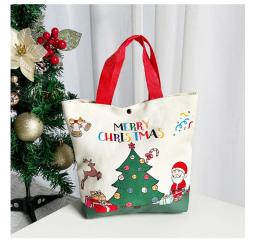 Pano saco de presente de natal saco de lona de maçã sacola de véspera de natal bolsa de doces de maçã feliz navidad joy 2025 noel fontes de festa - Image 5
