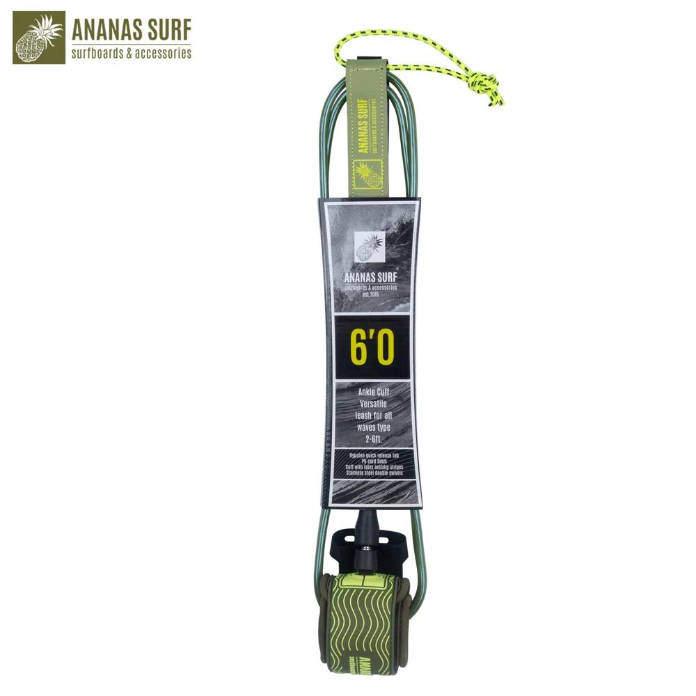 Trela de Surf Ananas 6 pés. 6mm. Prancha de surf curta premium 183 cm. Punho de tornozelo pé perna corda cabo de segurança TPU - Image 1