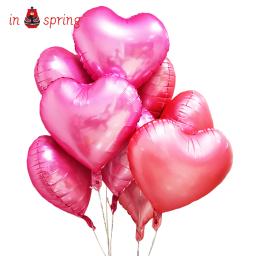 Hélio inflável coração-como balões, 18 polegadas, rosa, ouro, vermelho, para o casamento, festa de aniversário, 10pcs - Image 4
