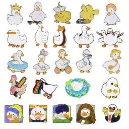 Conjunto de pinos de esmalte animal adorável, desenhos animados, gato, sapo, cachorro, pato, emblemas para mochila, chapéu, bolsa - Image 1