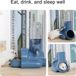 Alimentador automático de água para pequenos animais Dispensador Tigelas de garrafas de água potável Prato com recipiente de comida Acessórios de hamster - Image 4