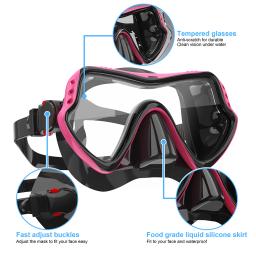 Máscara de mergulho profissional para homens e mulheres, máscara de natação, óculos à prova d'água HD, silicone snorkel - Image 5
