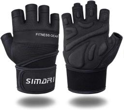 Luvas de ginástica fitness levantamento de peso construção do corpo envoltório de pulso treinamento esporte meio dedo treino luvas de fitness para homens - Image 2