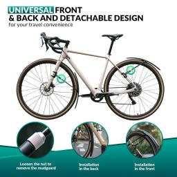 Guarda-lamas dianteiro e traseiro para bicicleta rodoviária e mtb, 1 peça, protetor de pneus, mtb, proteção contra água, asas, peças de bicicleta - Image 4
